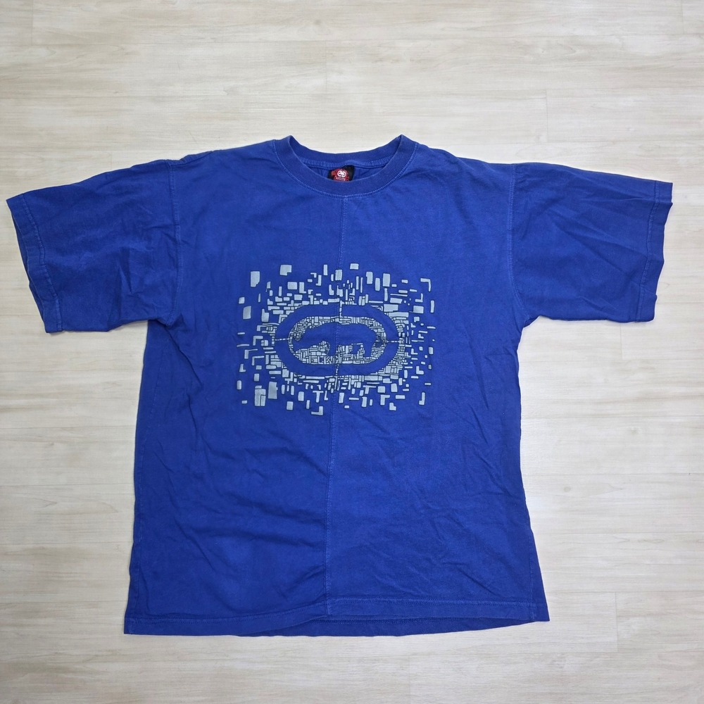 Vintage Ecko Unltd Blue‎ Graphic T-Shirt Size Medium Rhino Logo Y2K Streetwear